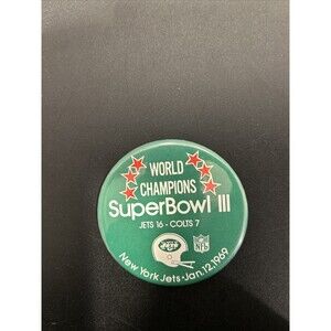 NFL Superbowl III [3] - Jets vs Colts  3.5" Pin Button football